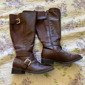 TORRID Faux Leather Riding Boot, 8.5 Wide Leg